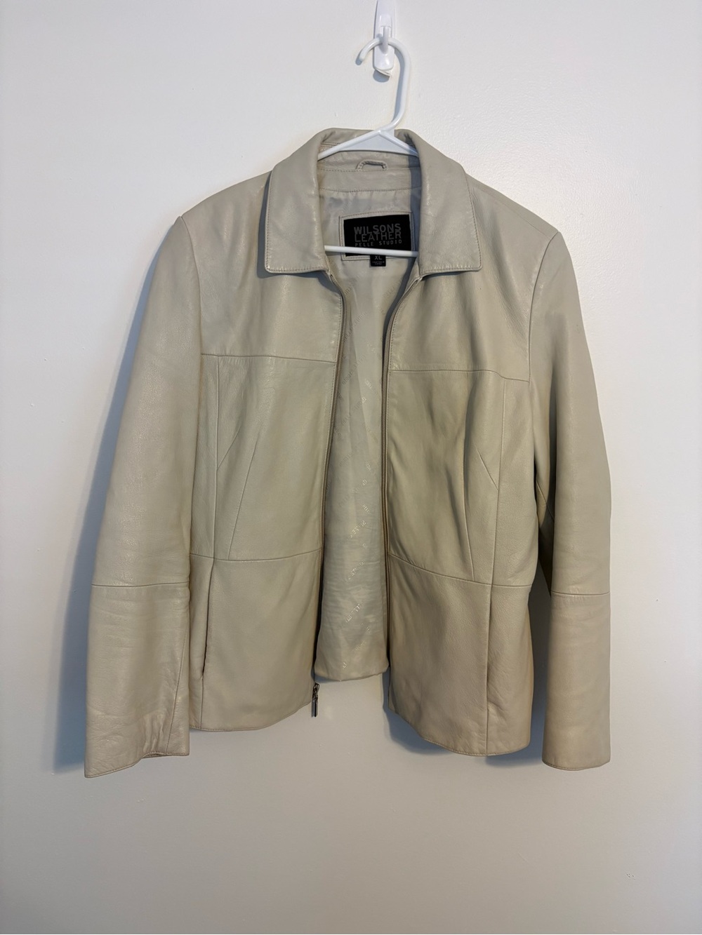 Vintage Wilsons Leather Cream Leather Jacket